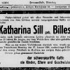 Billes Katharina 04.09.1894 Todesanzeige